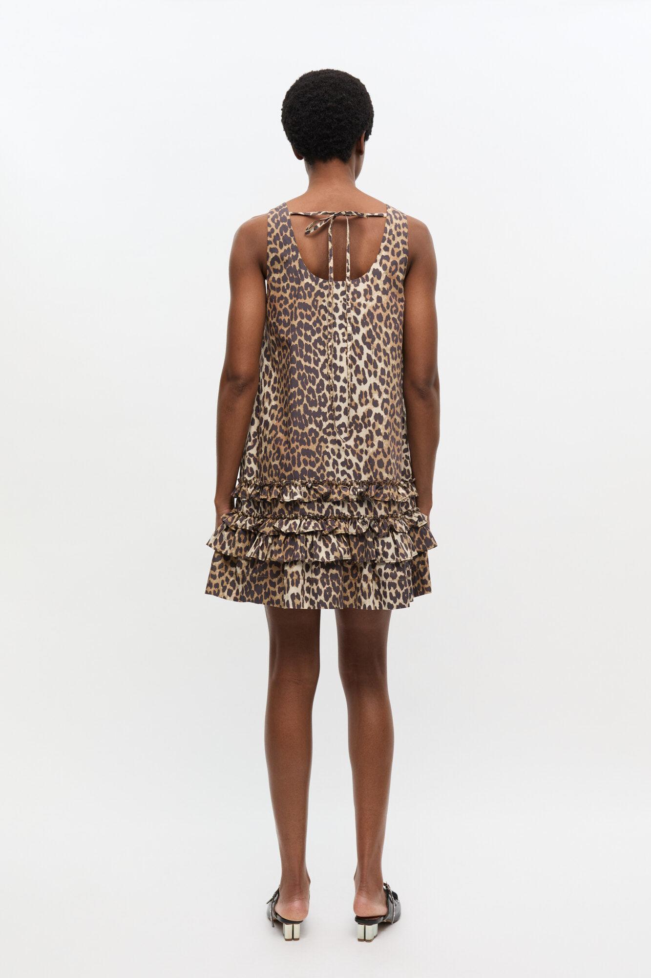 Leopard Cotton Poplin Mini Dress Product Image