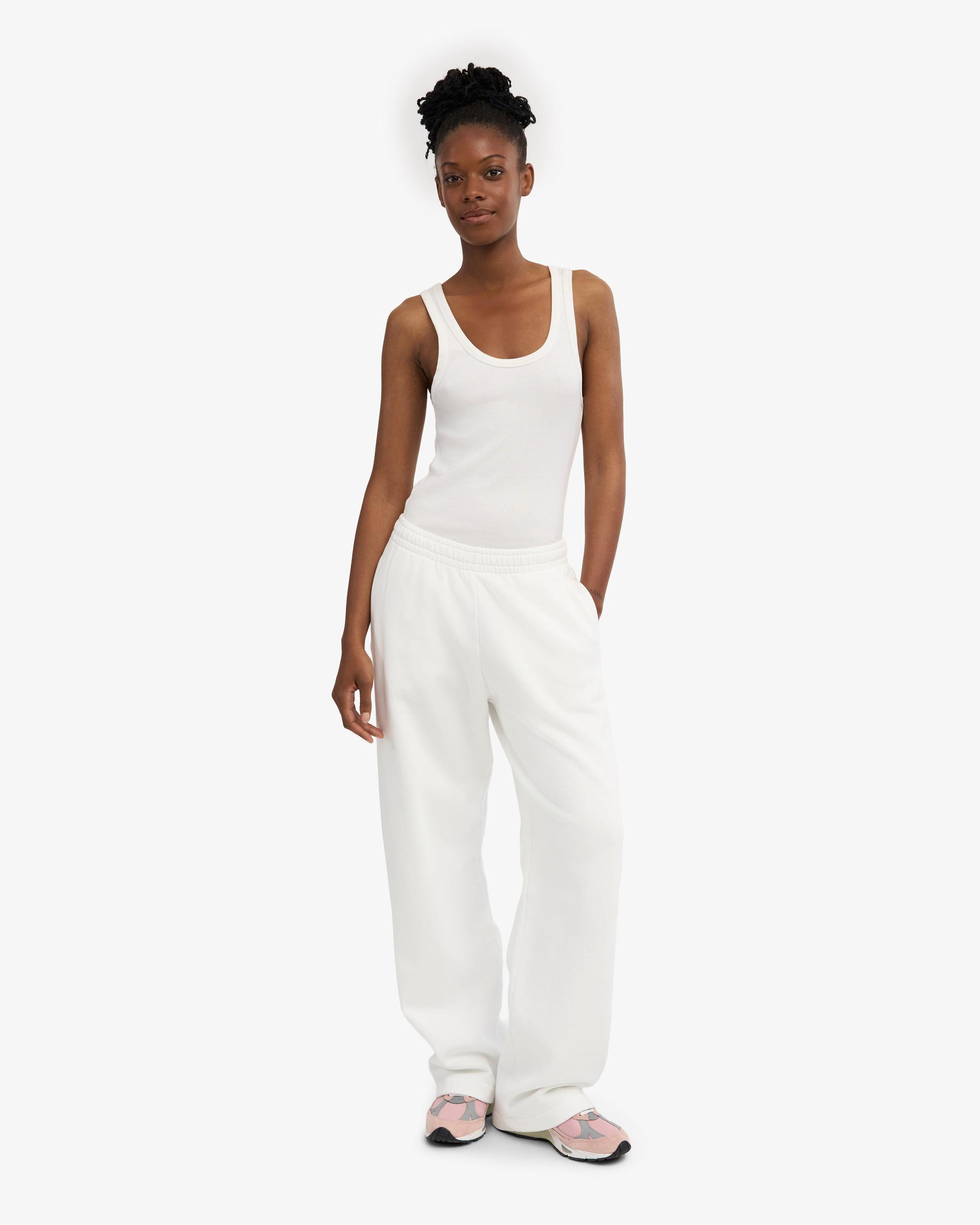 Organic Straight Leg Sweatpants - Optical White Product Image