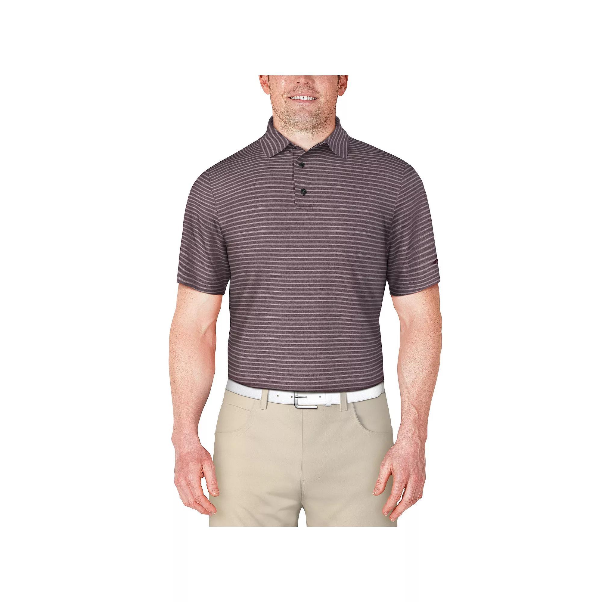 Mens Grand Slam Grand Slam Heather Stripe Short Sleeve Slim Fit Golf Polo Shirt Fig Grey Product Image