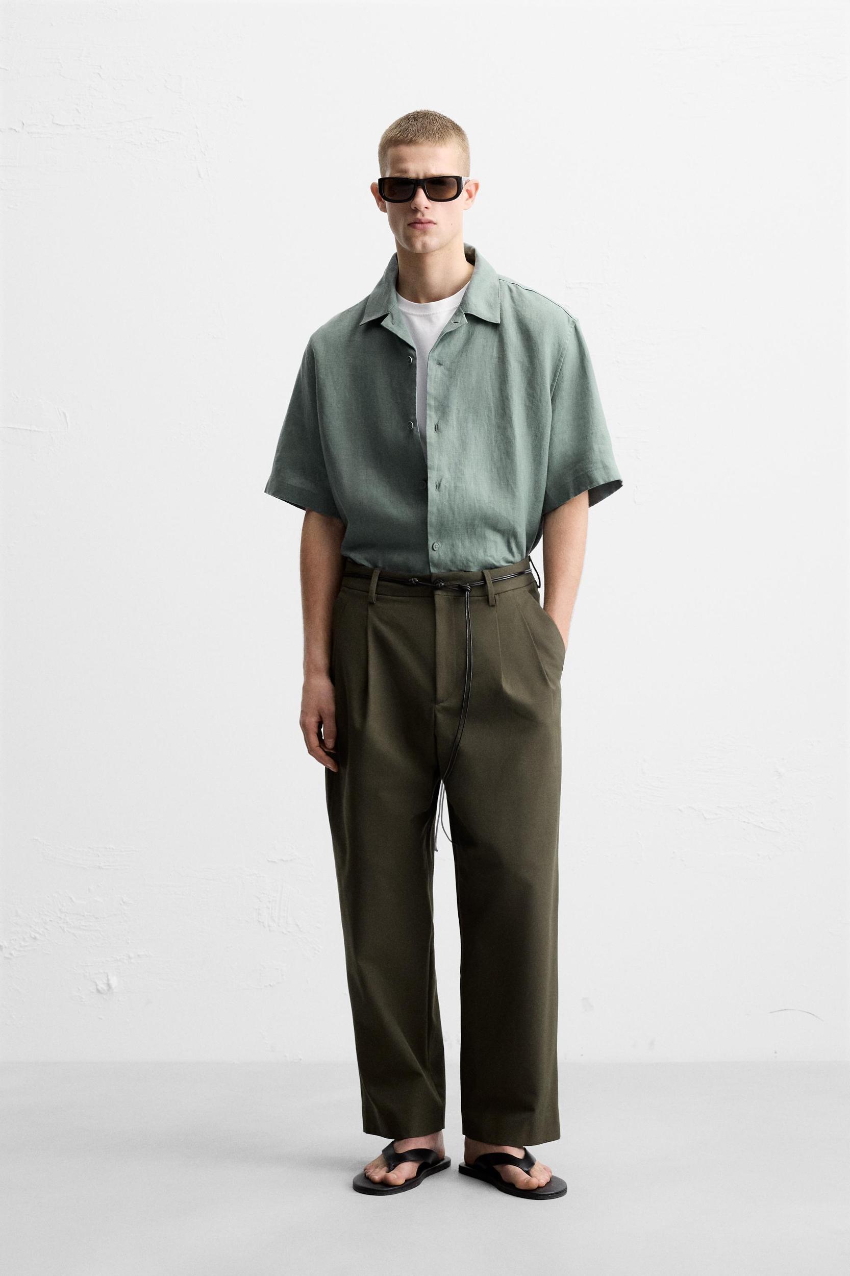 100% LINEN RELAXED FIT SHIRT Product Image