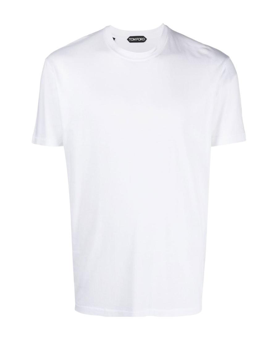 TOM FORD Placed Rib Slim-fit Lyocell And Cotton-blend T-shirt In Neutrals Product Image