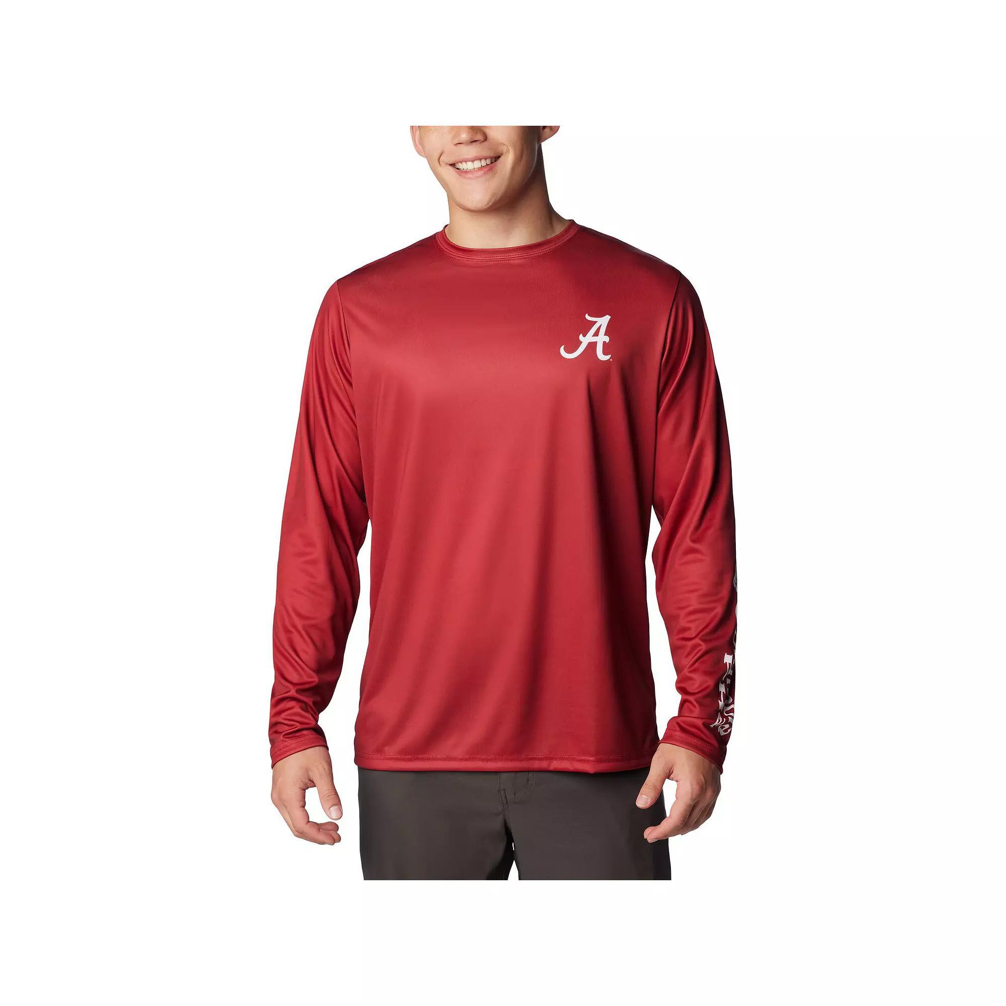 Men's Columbia Crimson Alabama Crimson Tide Terminal Shot Omni-Shade Long Sleeve T-Shirt, Size: 2XL, Red Product Image