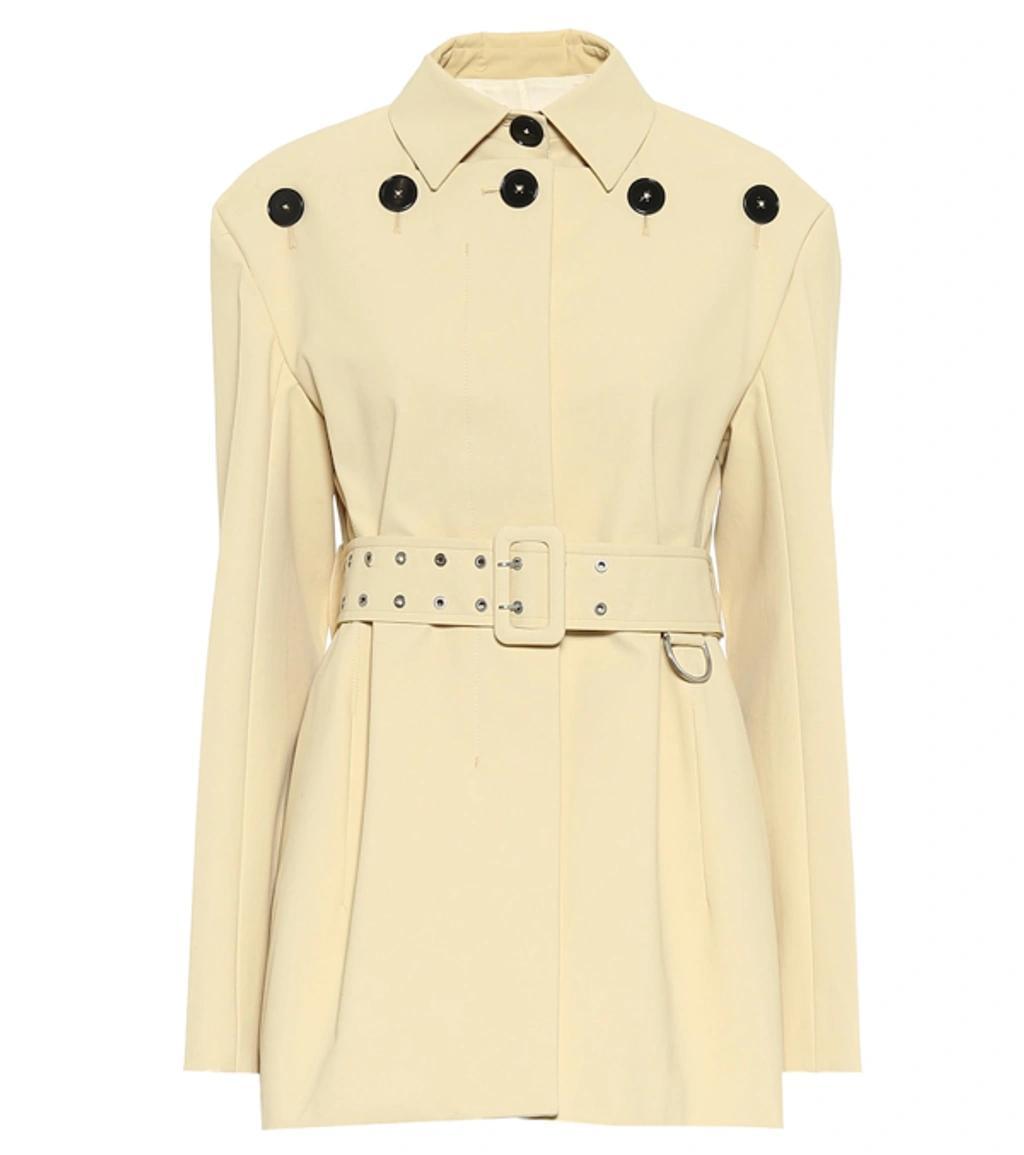 JIL SANDER Belted Cotton Jacket In Beige Product Image