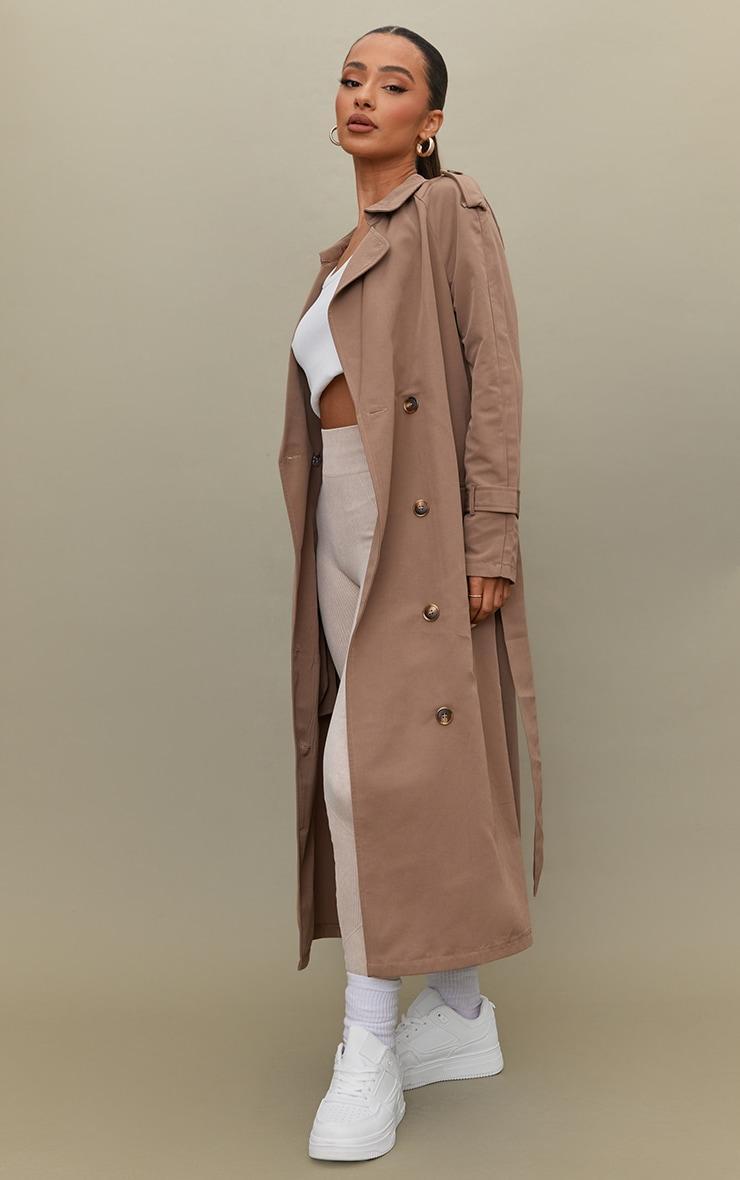 Petite Taupe Oversized Trench Coat Product Image
