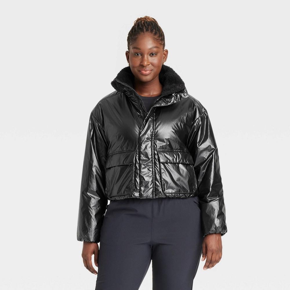 Womens Midweight Puffer Jacket - All In Motion Black XL Product Image