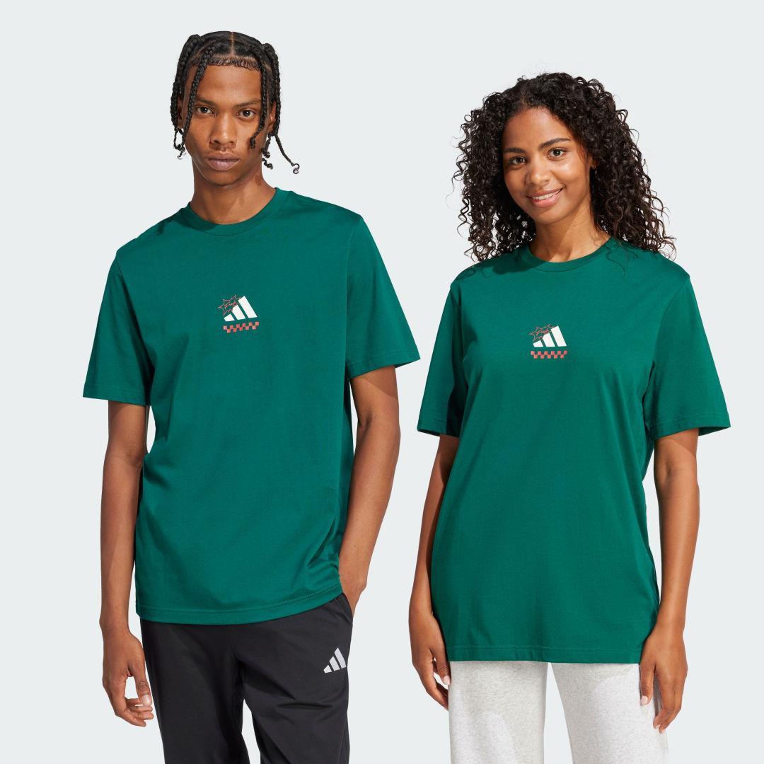 adidas Lounge Pizza Graphic Tee Collegiate Green XL Mens Product Image