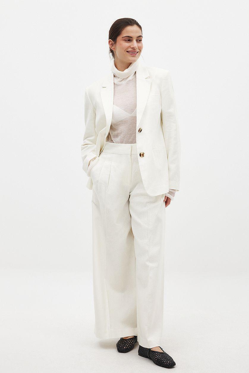 Regular Linen-Blend Blazer Product Image