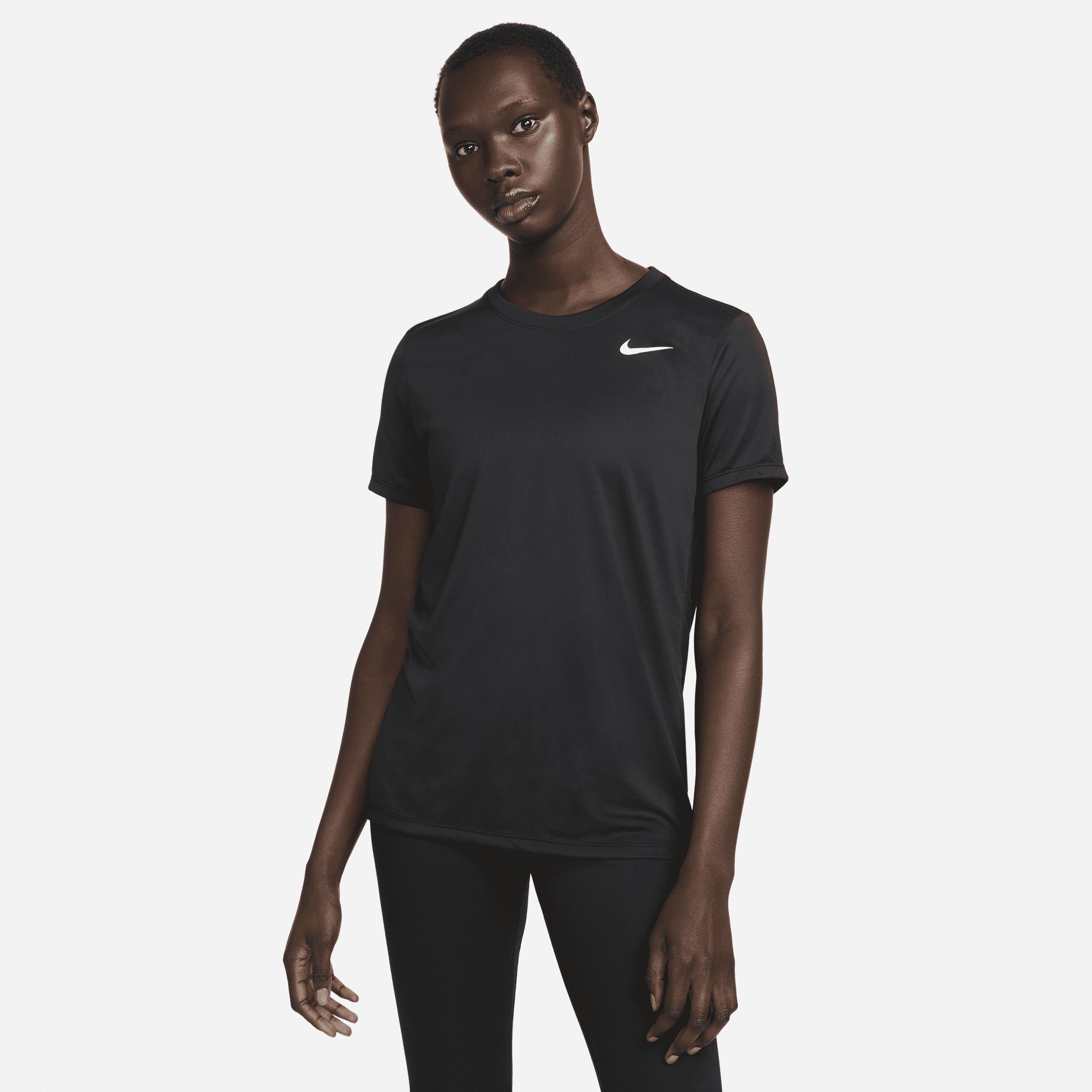 Women's Nike Dri-FIT Tee, Size: Large, Black White Product Image