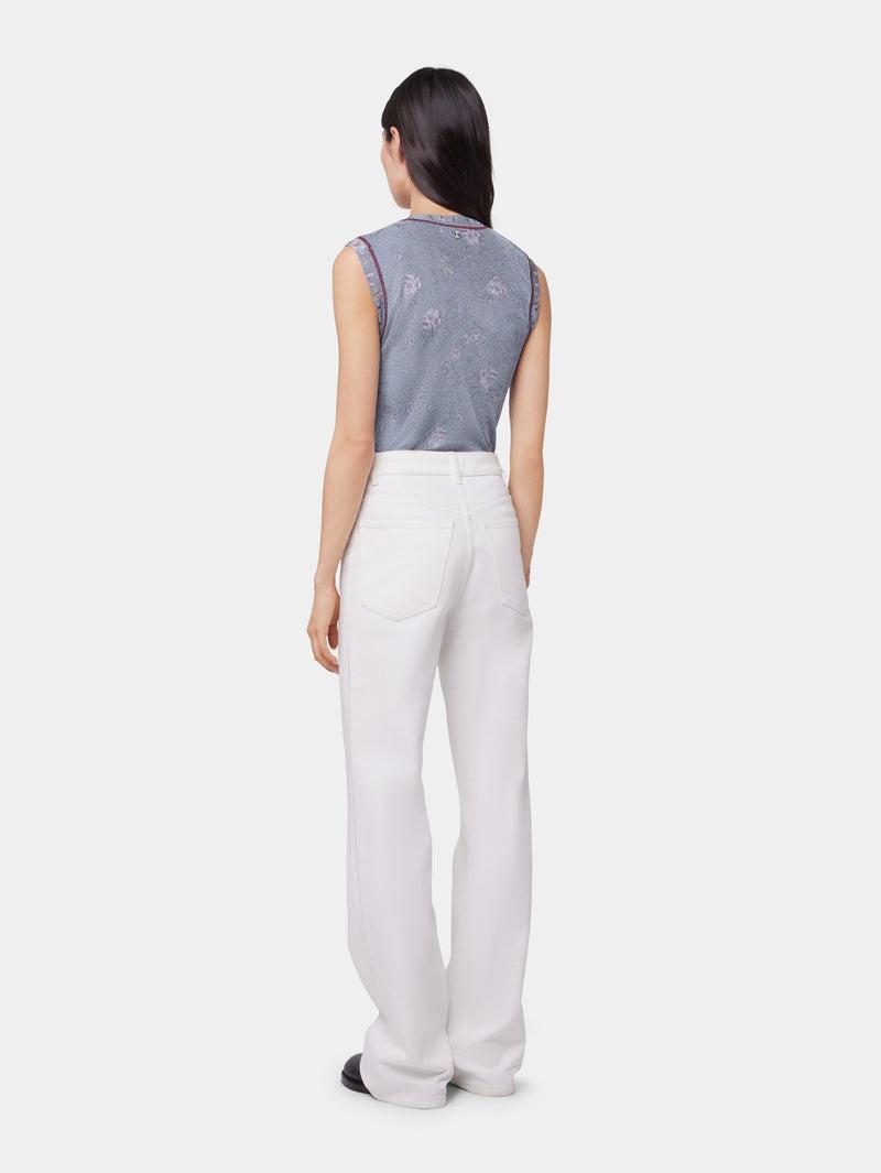 BLUE TANK TOP IN LUREX VISCOSE KNIT Product Image