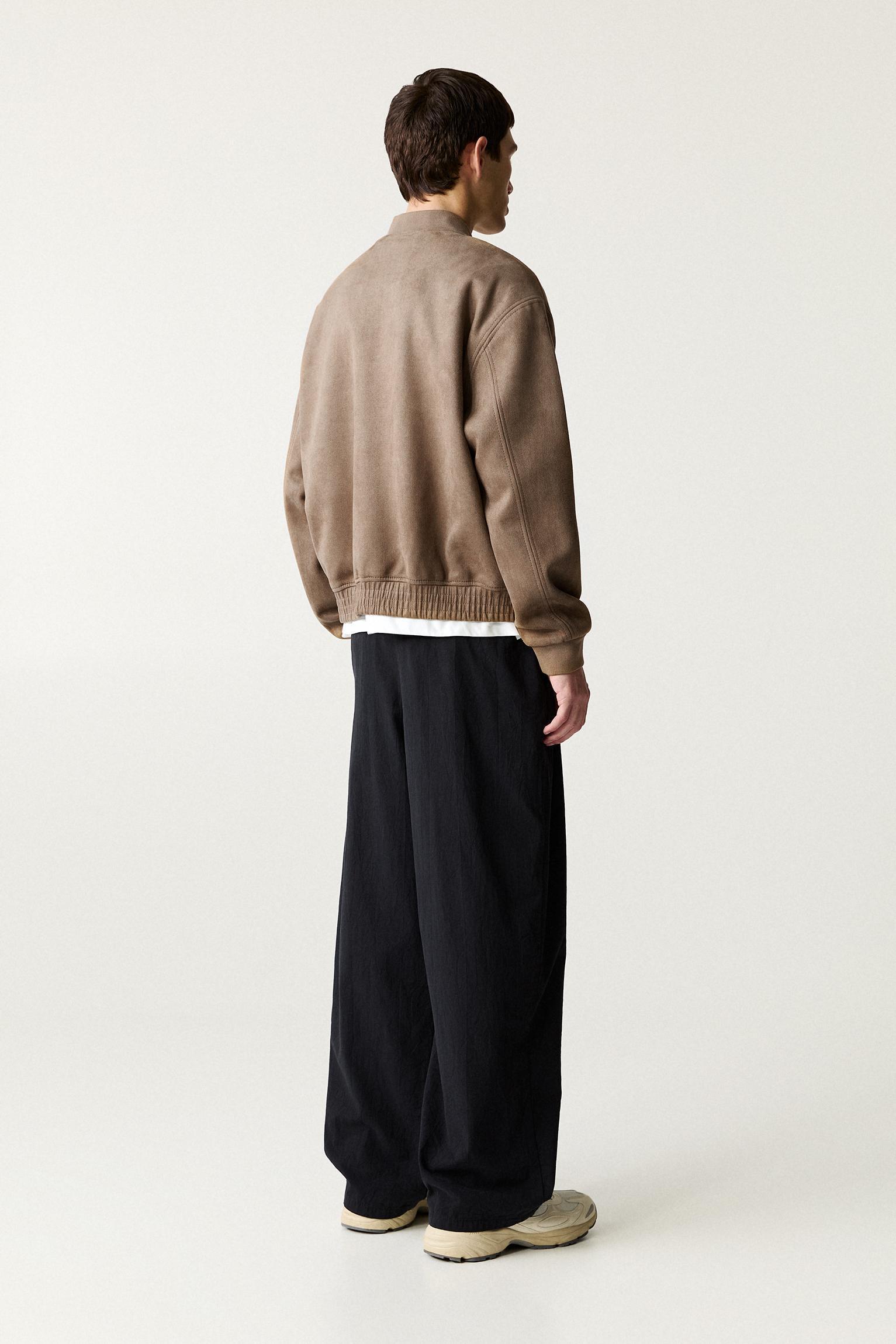 Faux suede bomber jacket Product Image