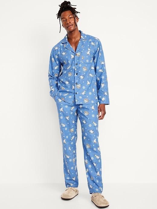 Printed Flannel Pajama Set for Men Product Image