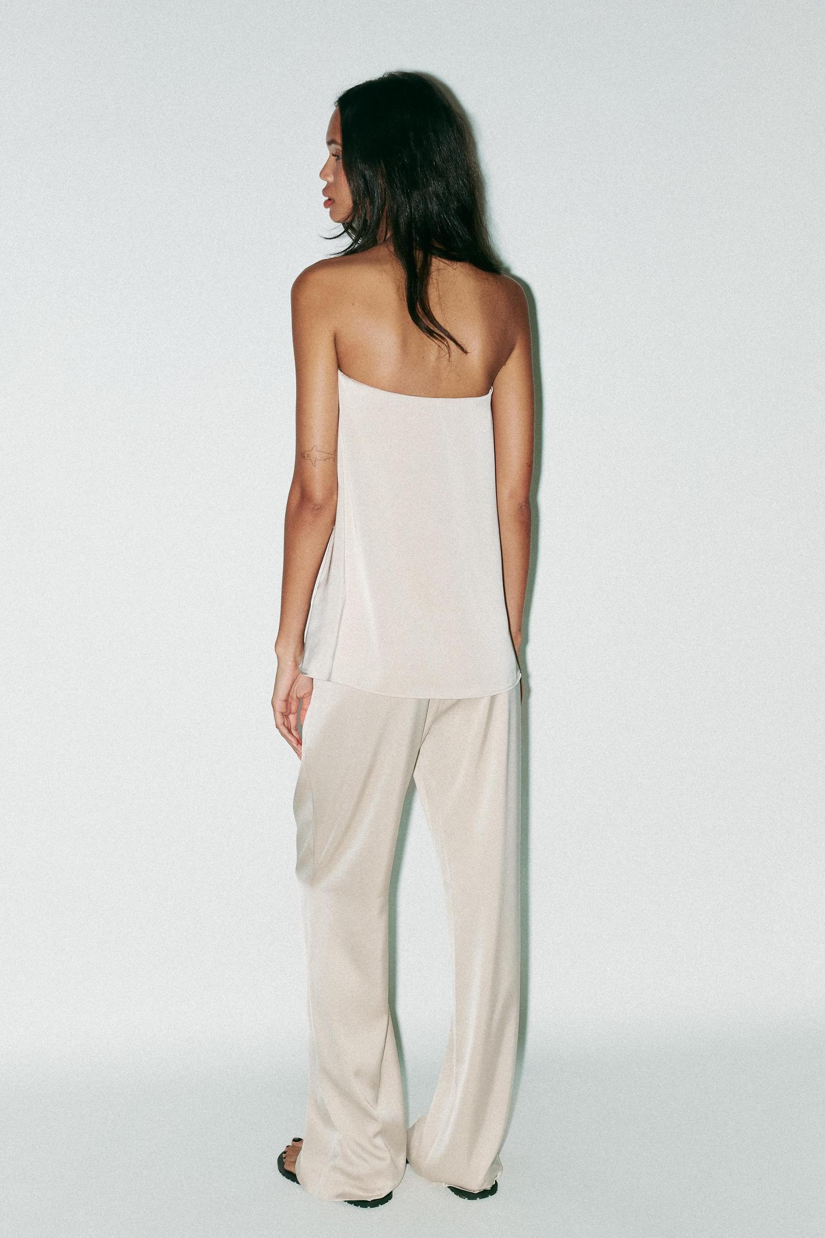 STRAPLESS SATIN EFFECT TOP Product Image