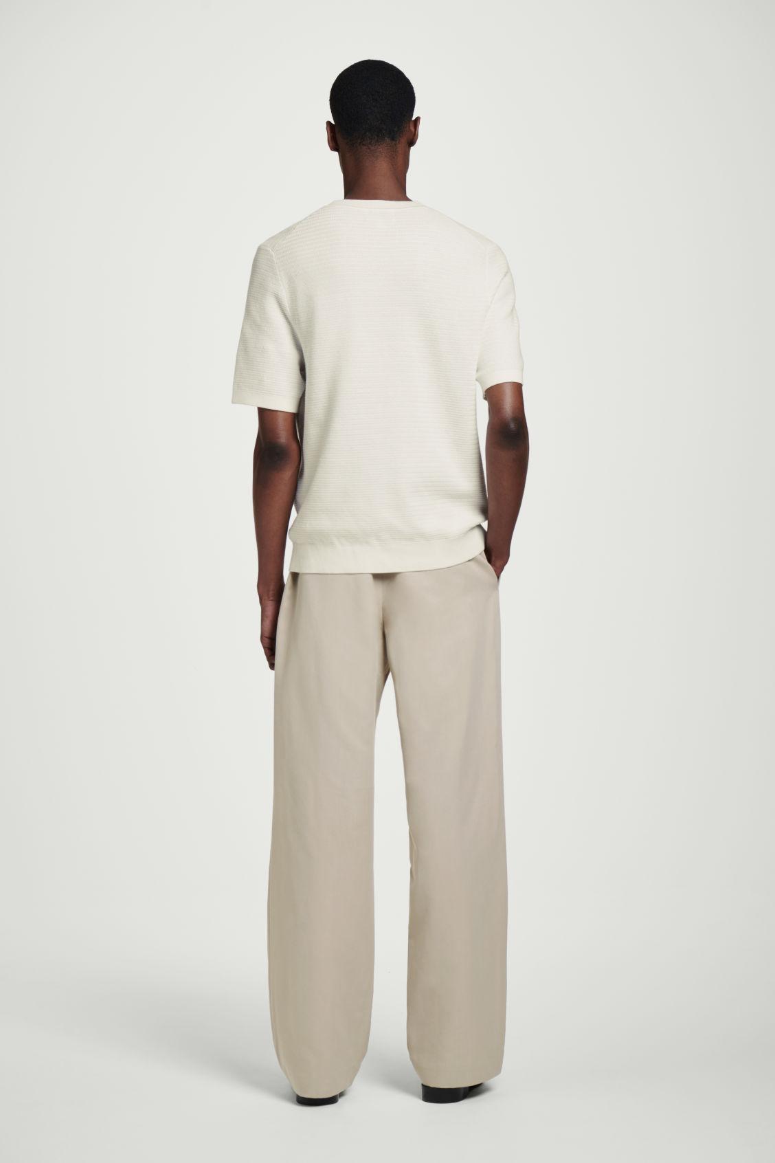 TEXTURED KNITTED COTTON T-SHIRT Product Image