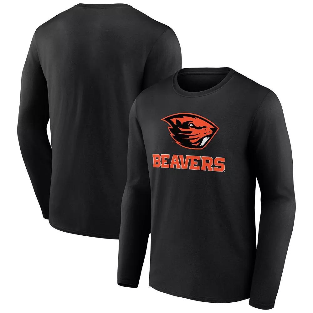 Men's Black Oregon State Beavers Evergreen Cotton Team Lockup Long Sleeve T-Shirt, Size: Large Product Image