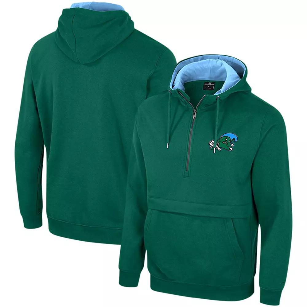 Men's Colosseum Green Tulane Green Wave Team Half-Zip Pullover Hoodie, Size: Large, Nc2 Green Product Image