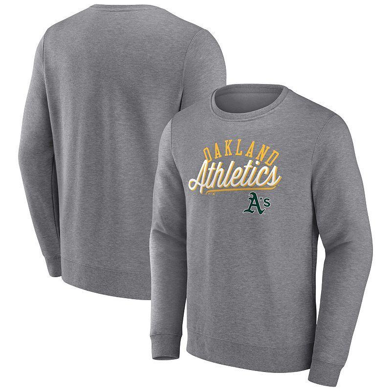 Men's Fanatics Branded Heather Gray Oakland Athletics Simplicity Pullover Sweatshirt,  Product Image