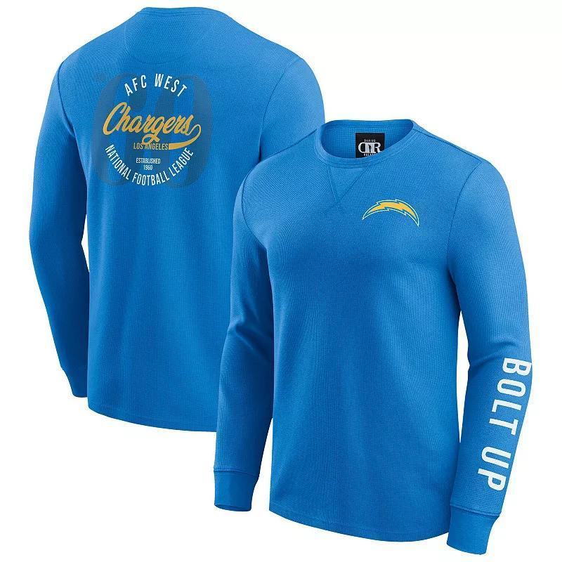 Men's Darius Rucker Collection by Fanatics Powder Blue Los Angeles Chargers Washed Waffle-Knit Long Sleeve T-Shirt, Size: Medium, Light Product Image