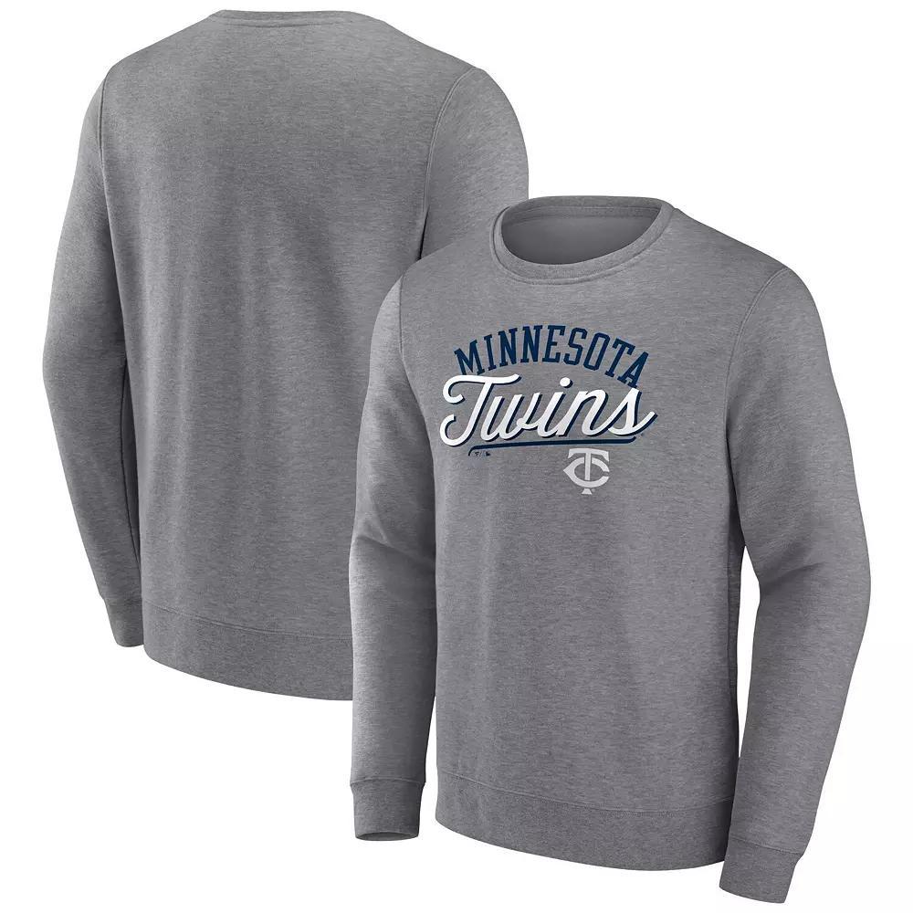 Men's Fanatics Branded Heather Gray Minnesota Twins Simplicity Pullover Sweatshirt,  Product Image