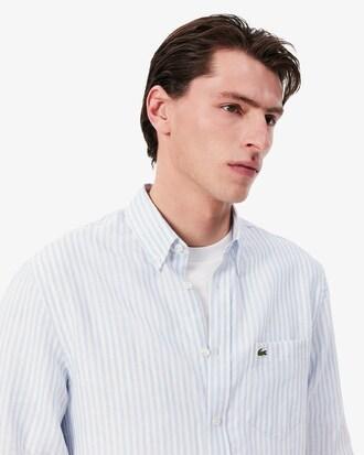 Regular Fit Striped Linen Shirt Product Image