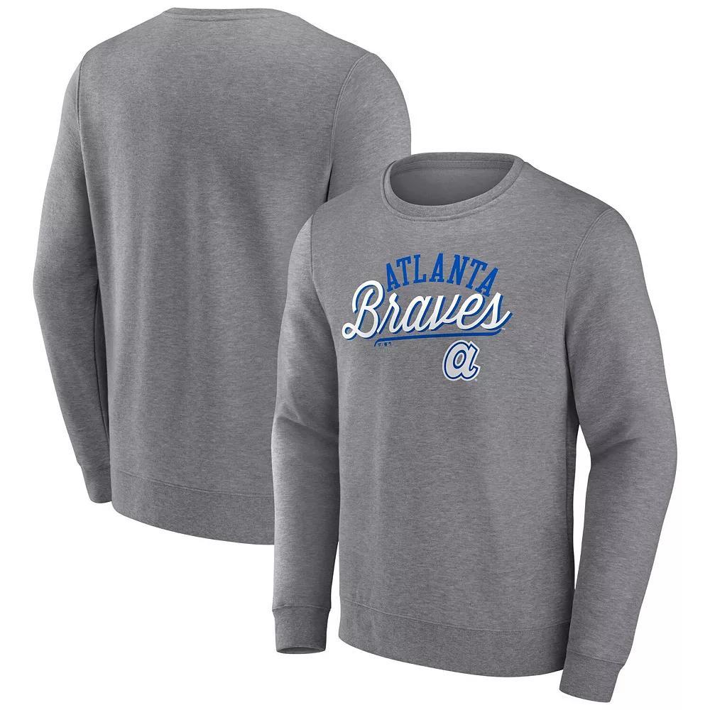 Men's Fanatics Branded Heather Gray Atlanta Braves Simplicity Pullover Sweatshirt,  Product Image