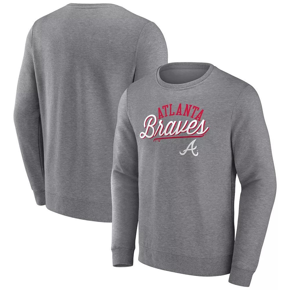 Men's Fanatics Branded Heather Gray Atlanta Braves Simplicity Pullover Sweatshirt,  Product Image