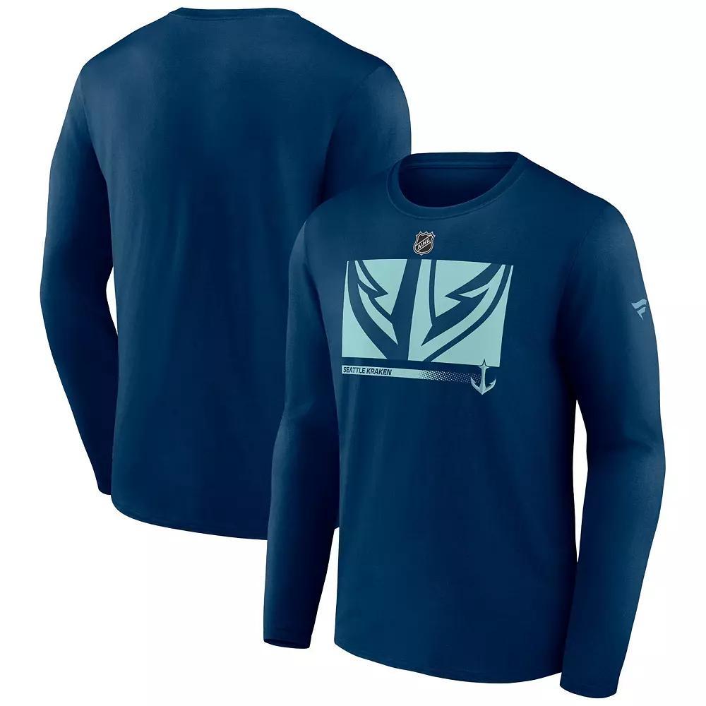 Men's Fanatics Branded Deep Sea Blue Seattle Kraken Authentic Pro Core Collection Secondary Long Sleeve T-Shirt,  Product Image