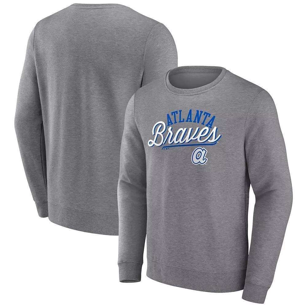 Men's Fanatics Branded Heather Gray Atlanta Braves Simplicity Pullover Sweatshirt,  Product Image