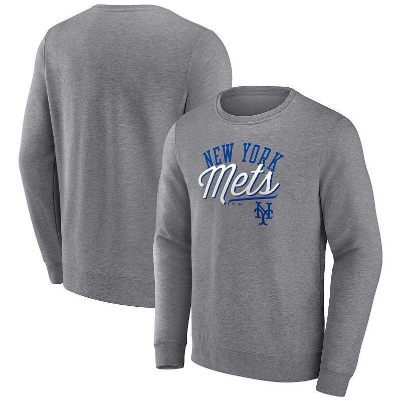 Men's Fanatics Branded Gray New York Mets Simplicity Pullover Sweatshirt,  Product Image