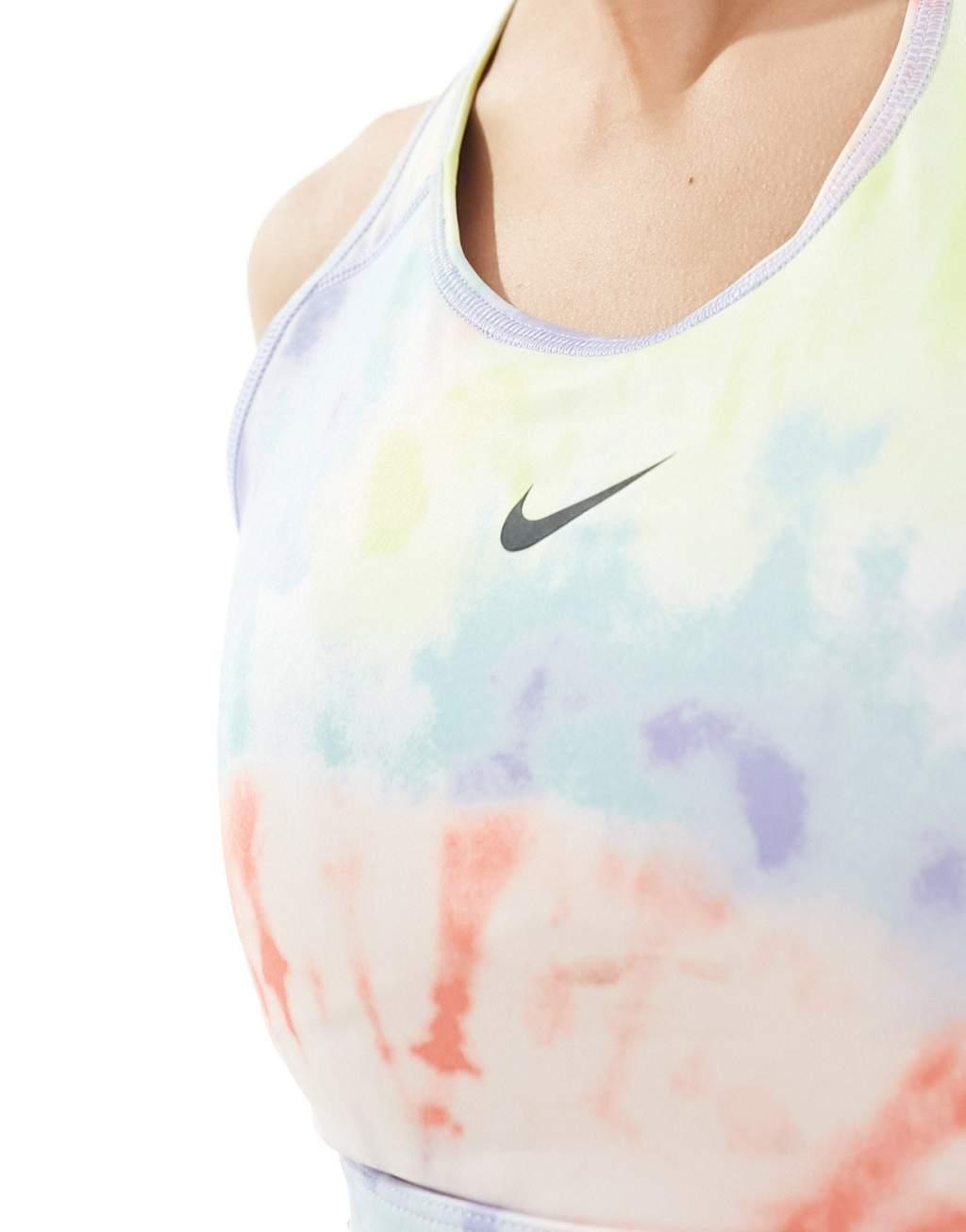 Nike Training Dri-FIT Swoosh medium support tie-dye bra-Multi Product Image