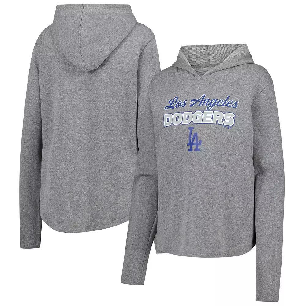 Women's Fanatics  Heather Gray Los Angeles Dodgers Fleece Pullover Hoodie, Size: Medium, Grey Product Image