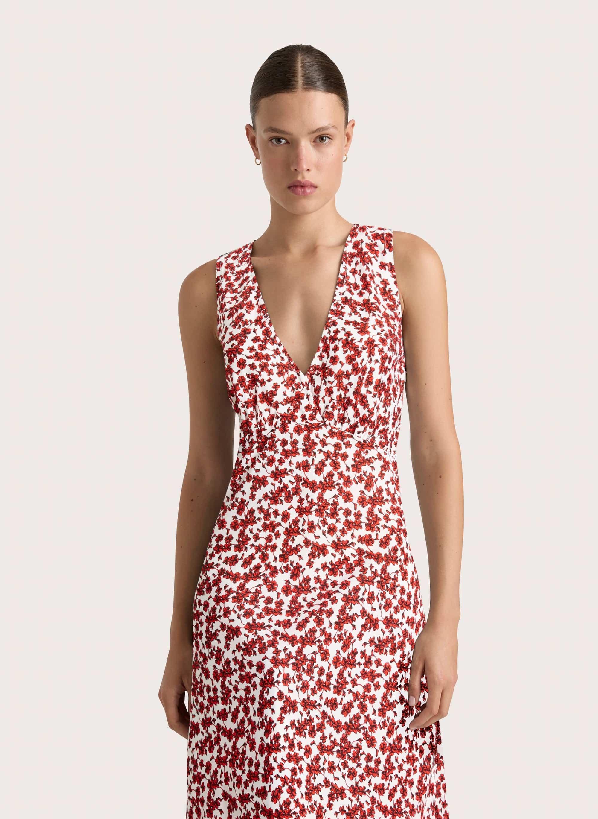 Jardin Midi Dress Leilani Red - Final Sale Product Image