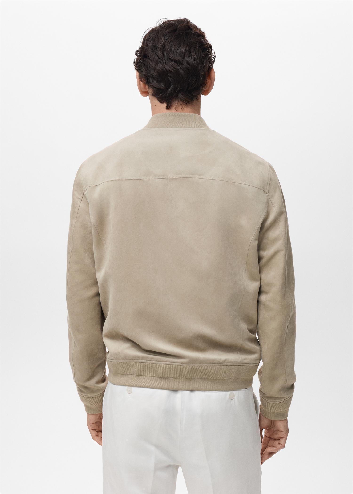 Suede-effect bomber jacket - Men | MANGO USA Product Image