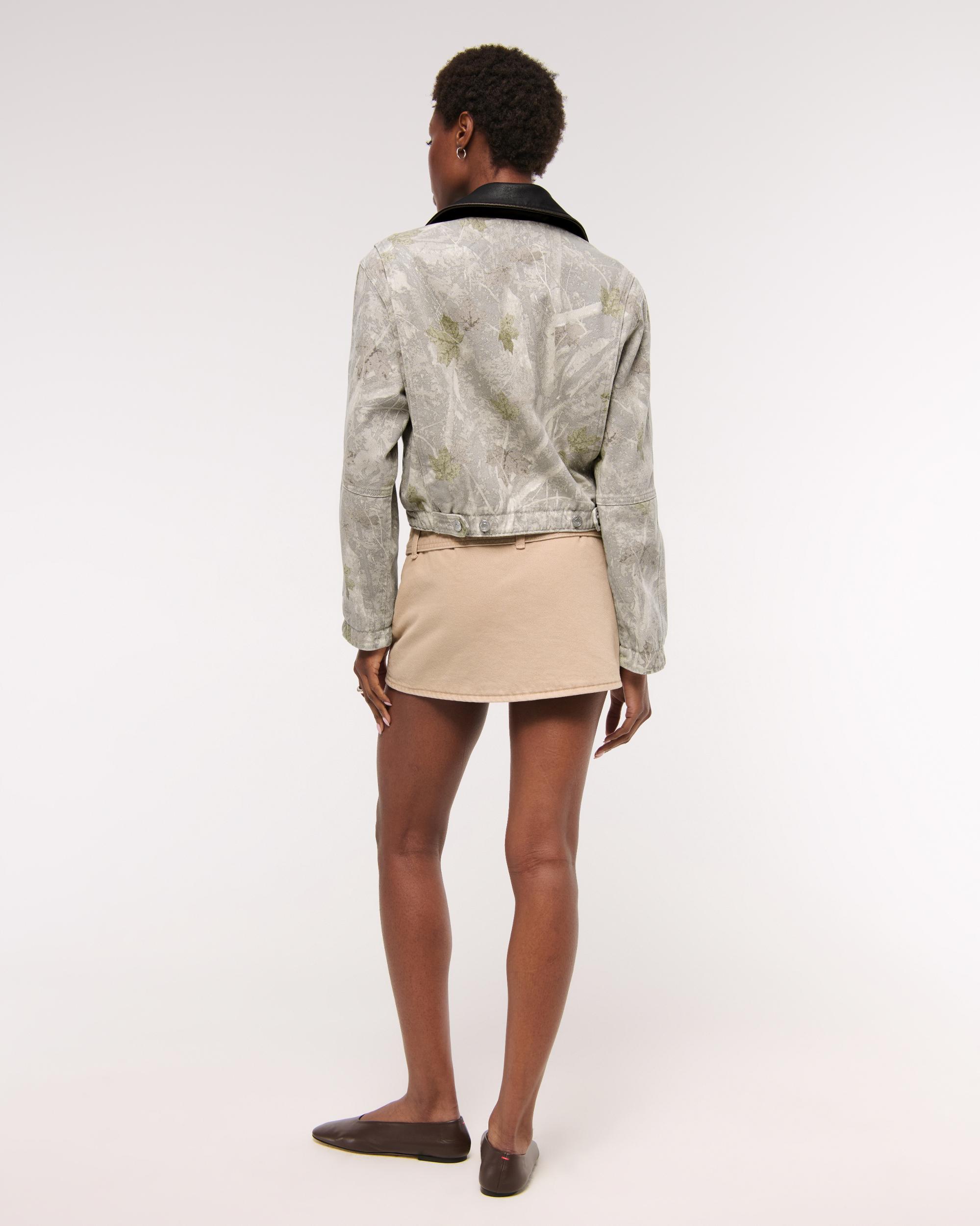 Cropped Twill Trucker Jacket Product Image