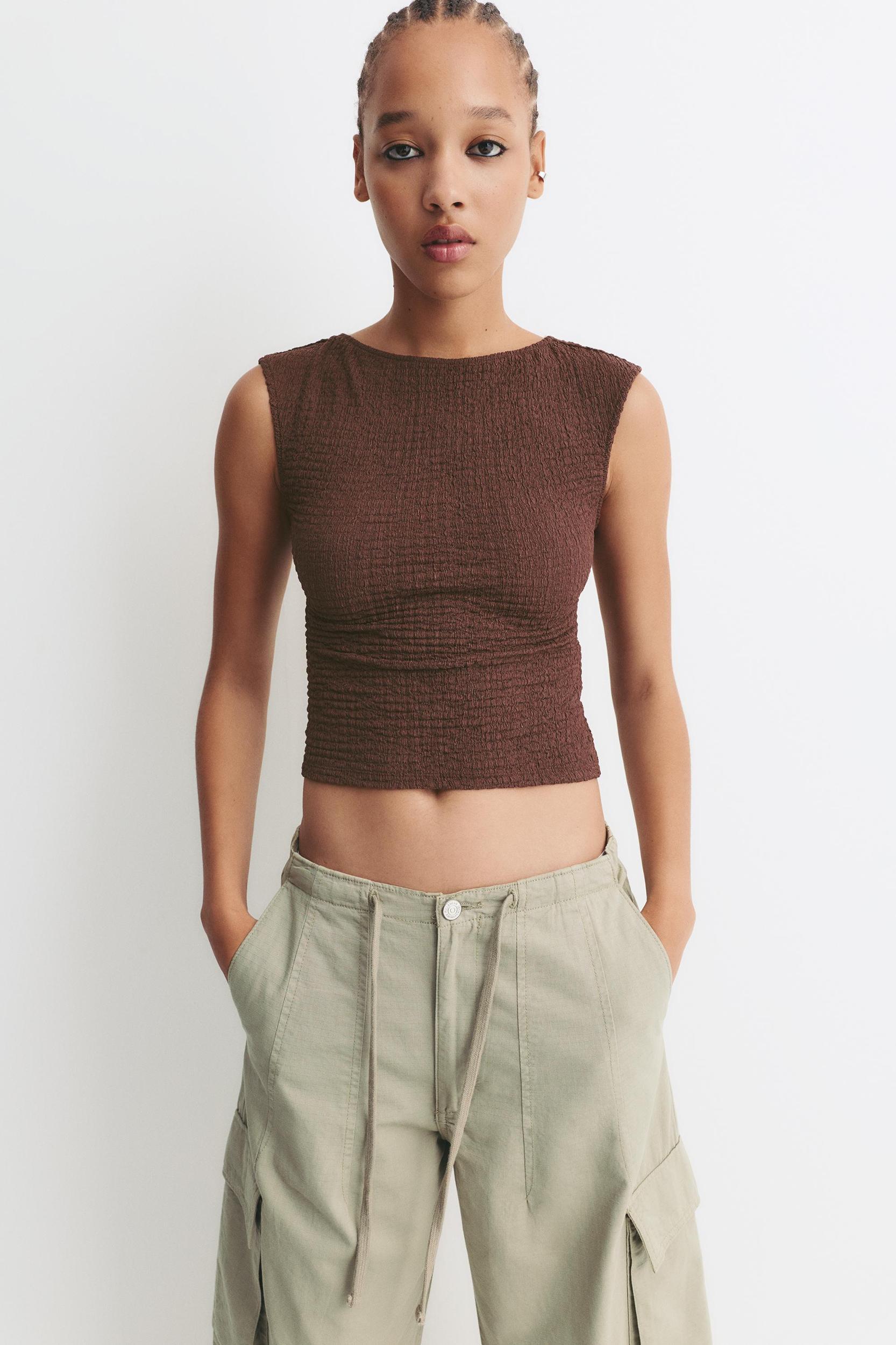 Textured Open-Back T-shirt Product Image