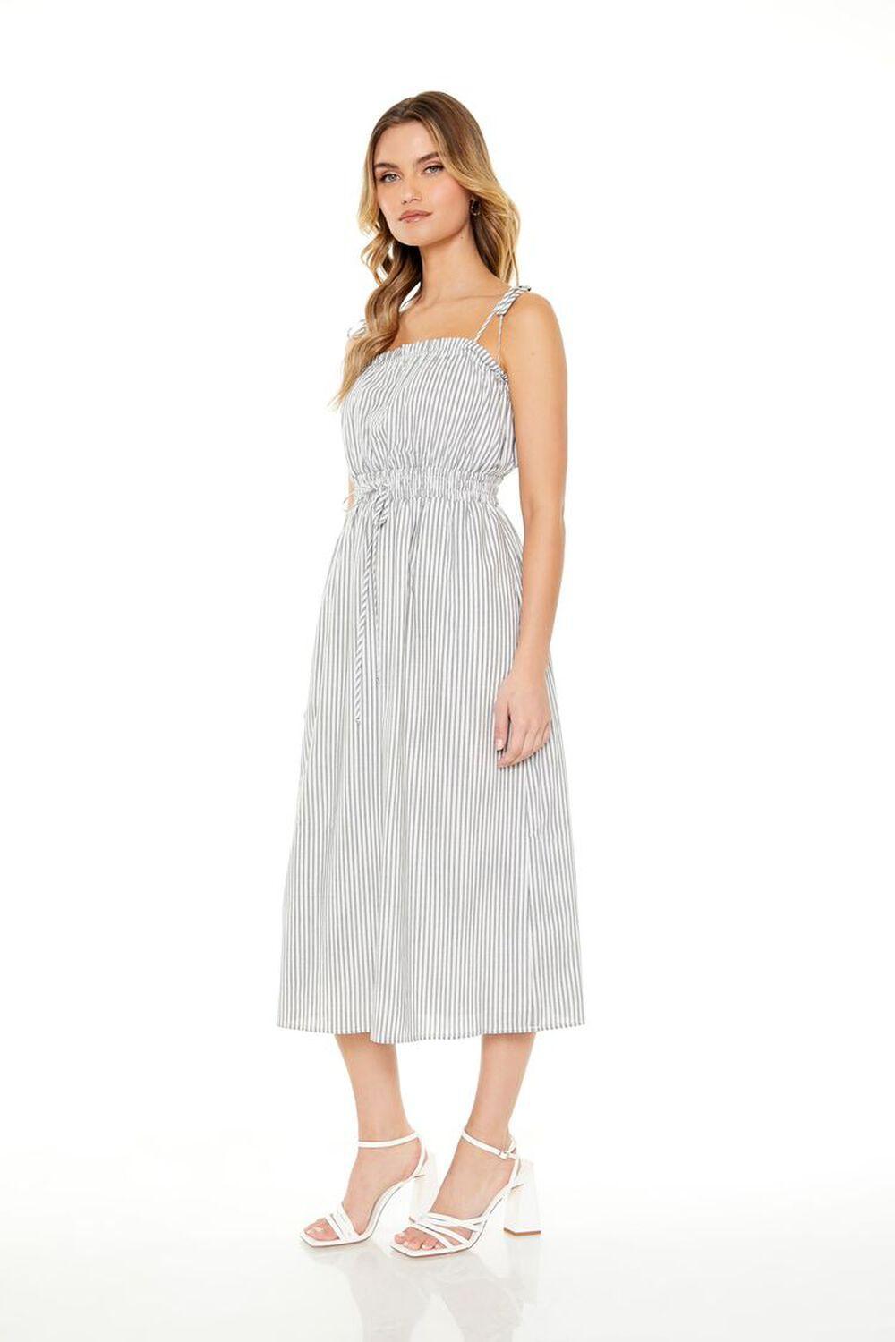 Pinstriped Tie-Strap Midi Dress | Forever 21 Product Image