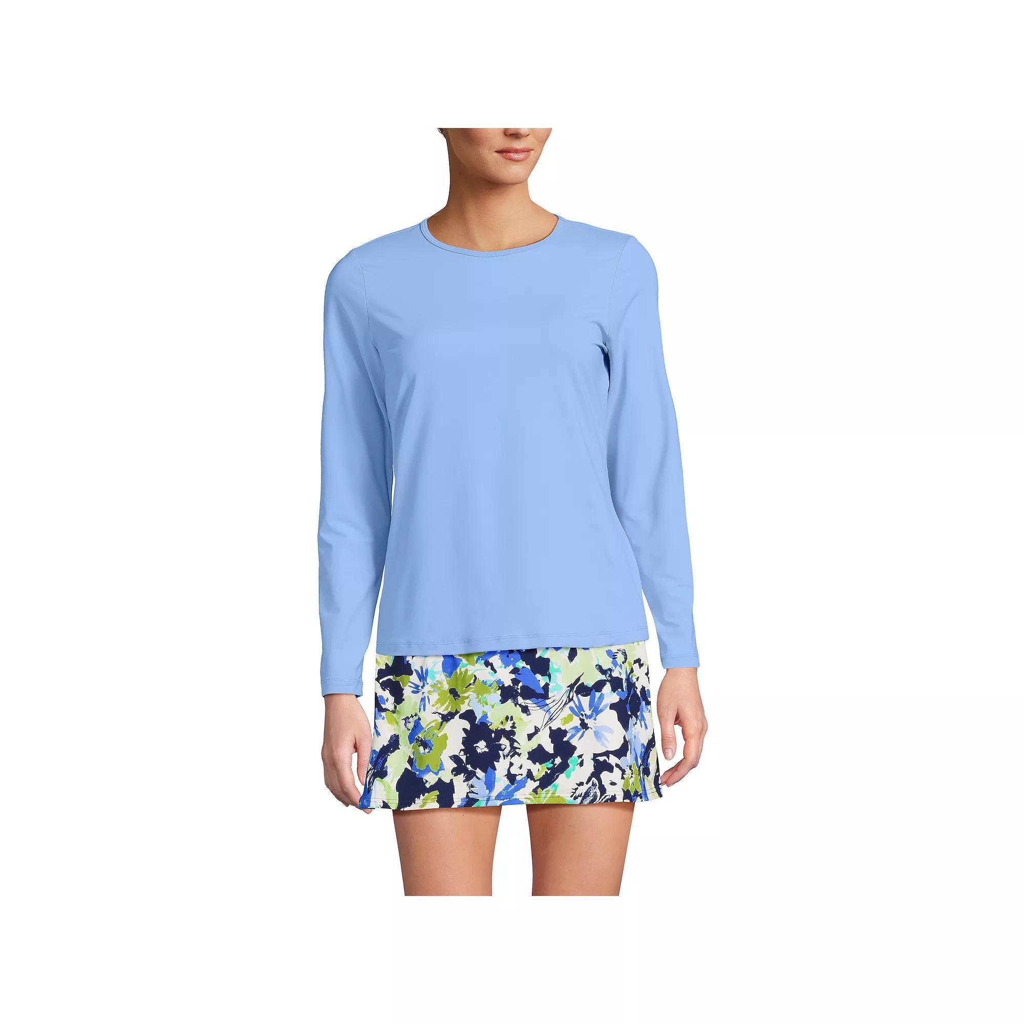 Women's Lands' End UPF 50 Long Sleeve Rash Guard,  Product Image