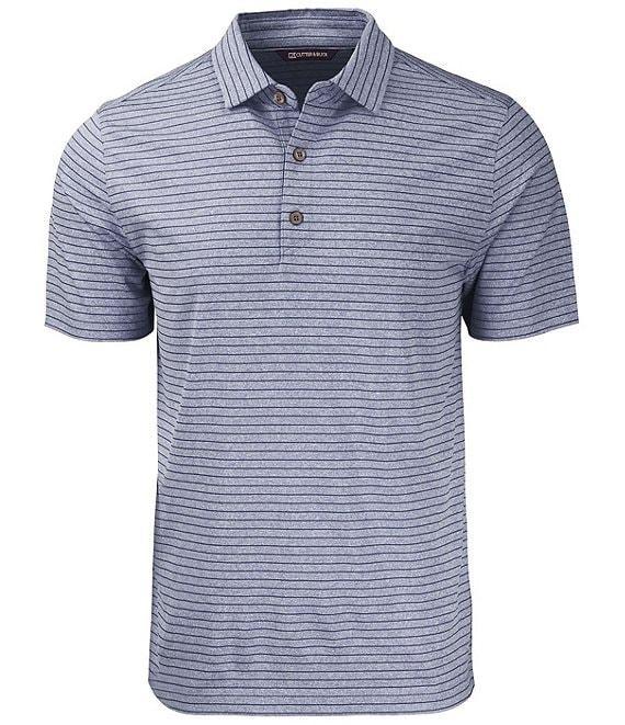Cutter & Buck Big & Tall Performance Stretch Forge Eco Heather Stripe Short Sleeve Polo Shirt Product Image