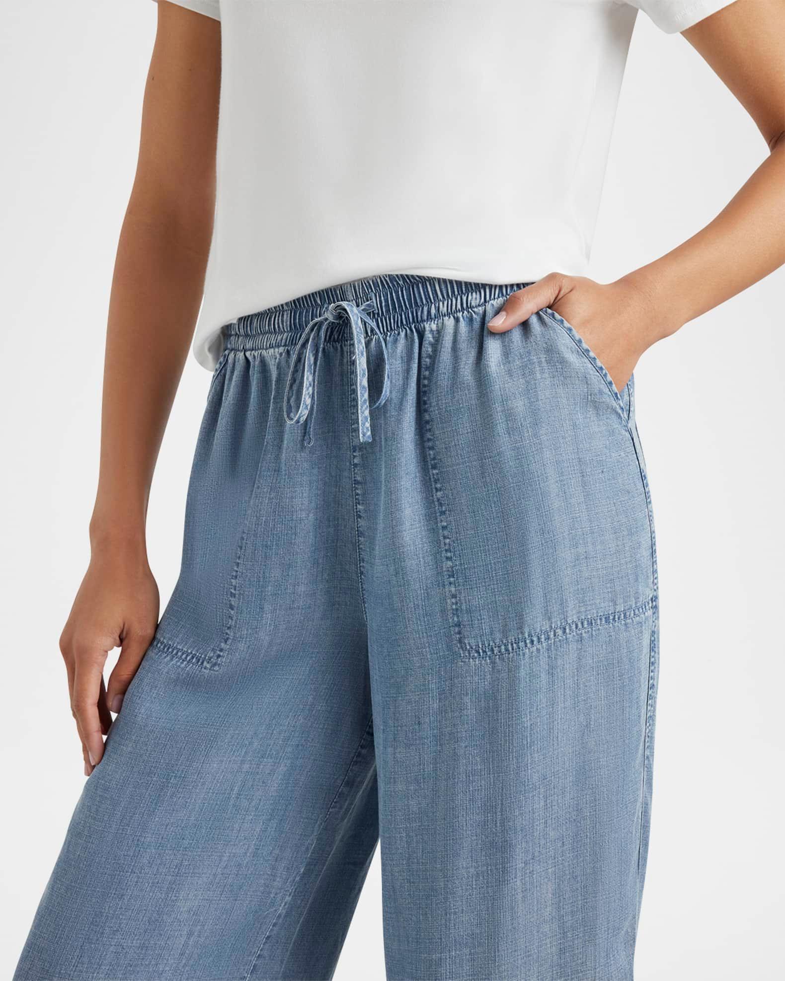 Ryan Indigo Drawstring Barrel-Leg Pants Product Image