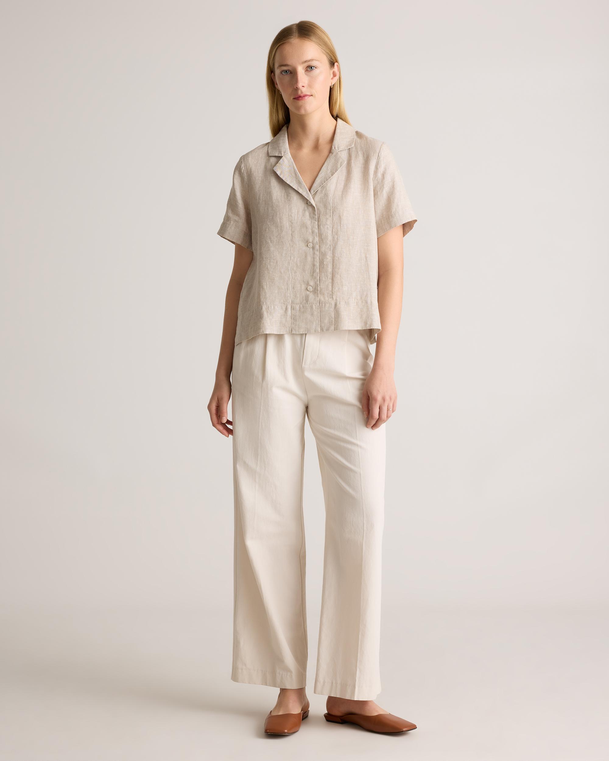 Quince | Women's 100% European Linen Short Sleeve Shirt Size XL Product Image