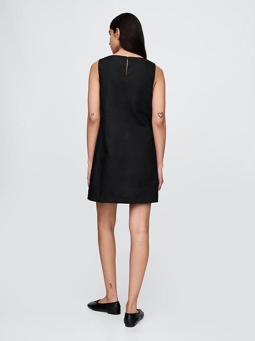 Linen-Blend Mini Shift Dress Product Image