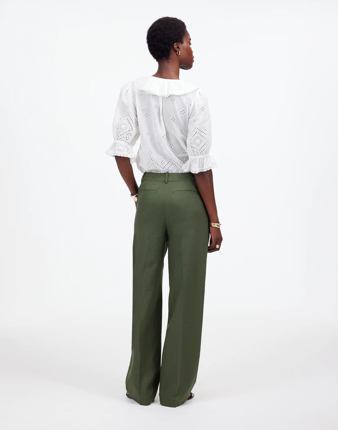 Slouchy Straight Pants in Drapey Twill Product Image