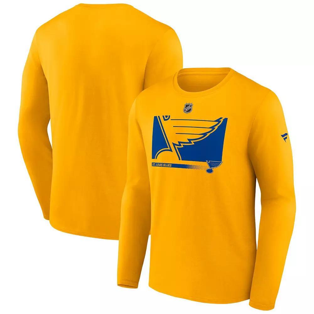 Men's Fanatics Branded Gold St. Louis Blues Authentic Pro Core Collection Secondary Long Sleeve T-Shirt, Size: Small Product Image