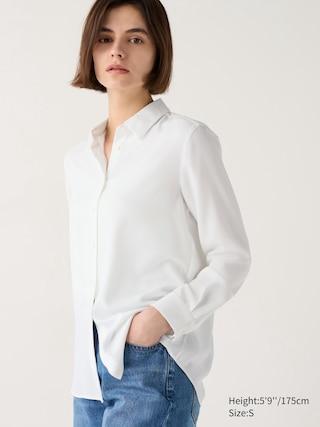 Womens Rayon Blouse White Large UNIQLO US Product Image