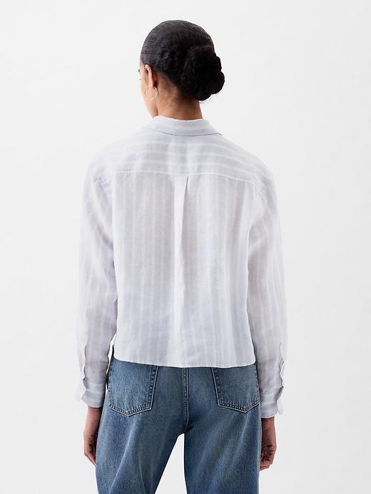 100% Linen Cropped Shirt Product Image