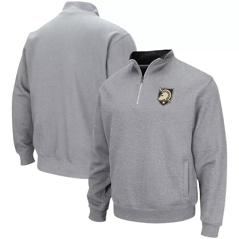 Men's Colosseum Heathered Gray Army Black Knights Tortugas Team Logo Quarter-Zip Jacket,  Product Image