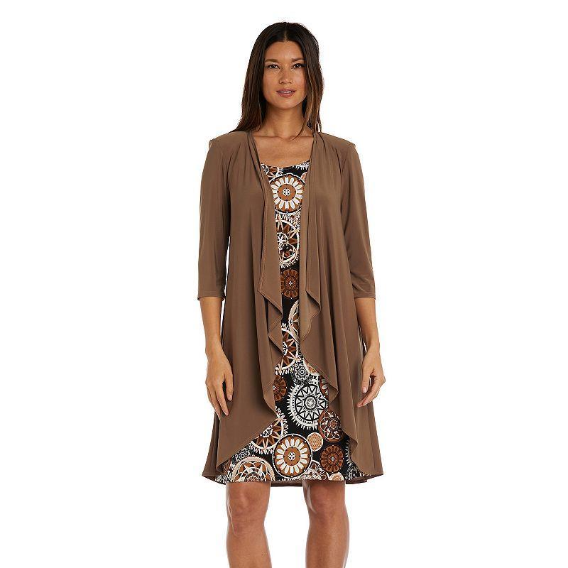 R & M Richards Womens Scoop-Neck Dress, Jacket, & Necklace Product Image