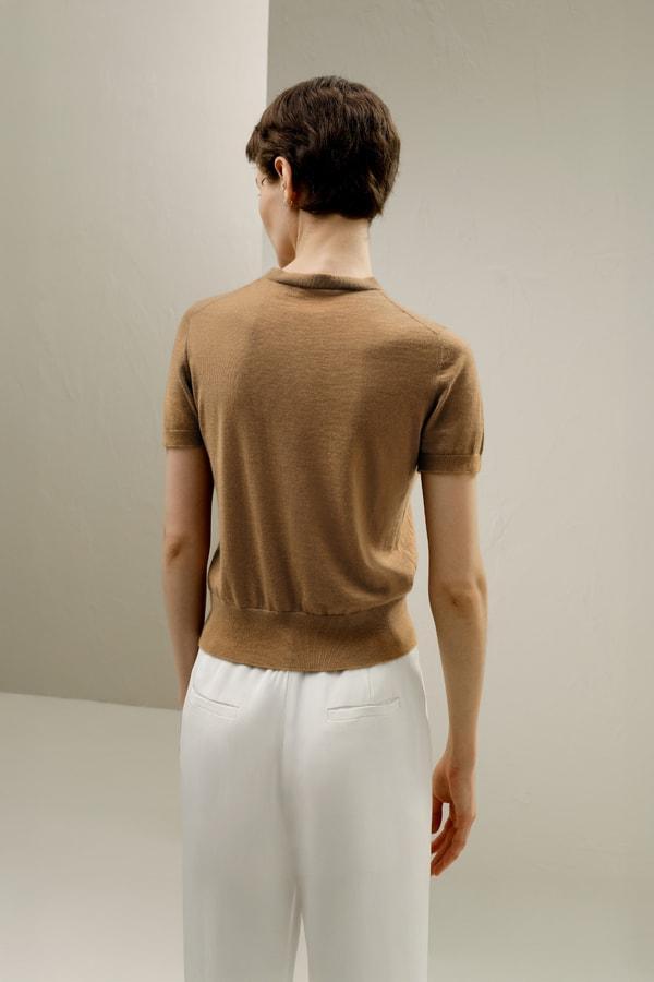 LILYSILK Short Sleeve Cashmere Jumper for Women Black 100% A-Grade Cashmere Soft Round Neck T-Shirt M Product Image