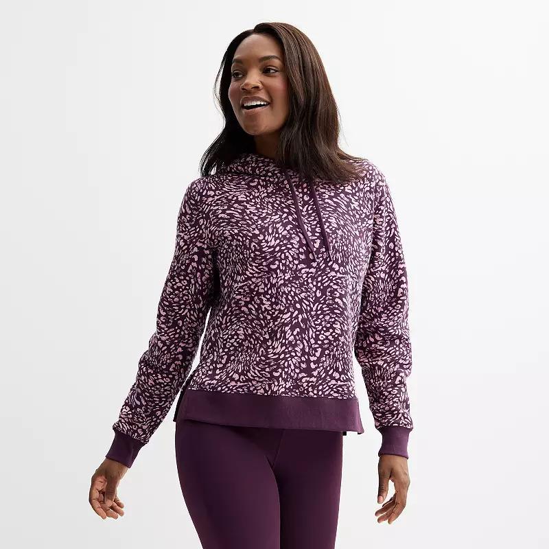Womens Tek Gear Ultrasoft Fleece Hoodie Purple Spots Product Image