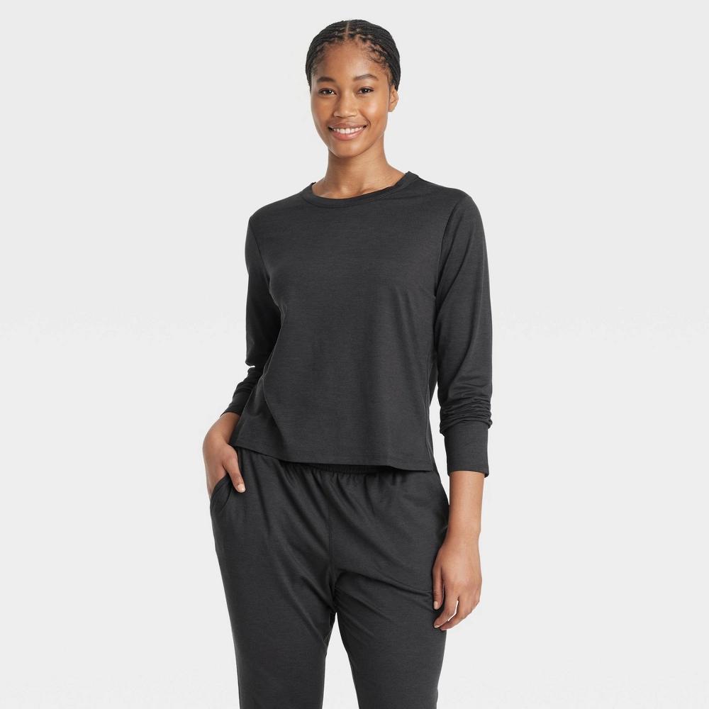 Womens Soft Stretch Long Sleeve Top - All In Motion Black Product Image