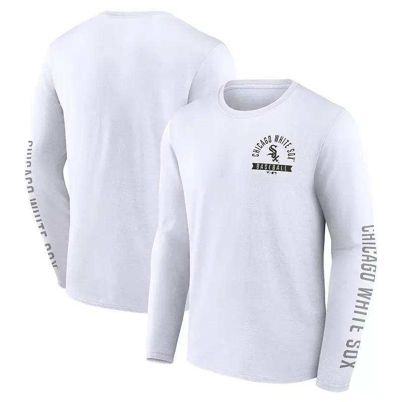 Men's Fanatics White Chicago White Sox Press Box Long Sleeve T-Shirt,  Product Image